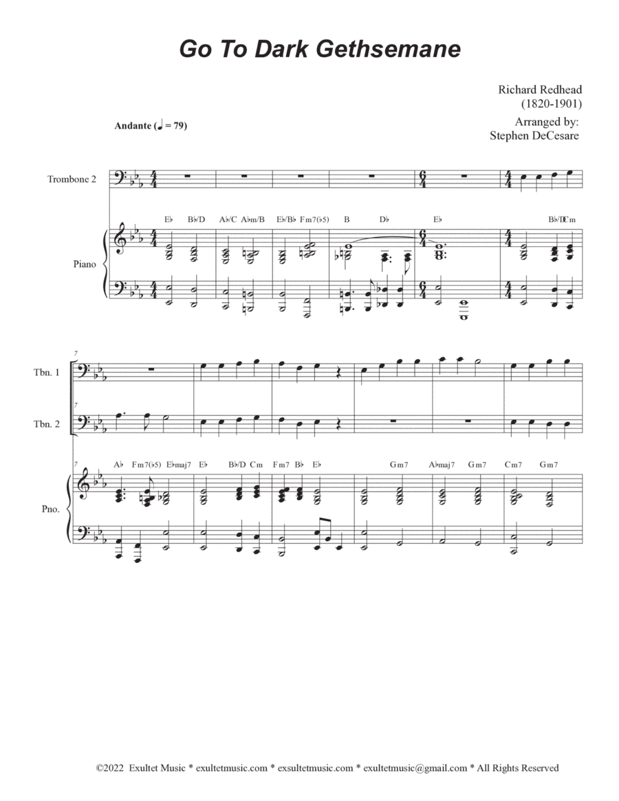 Go To Dark Gethsemane (Trombone Duet) (arr. Stephen DeCesare)