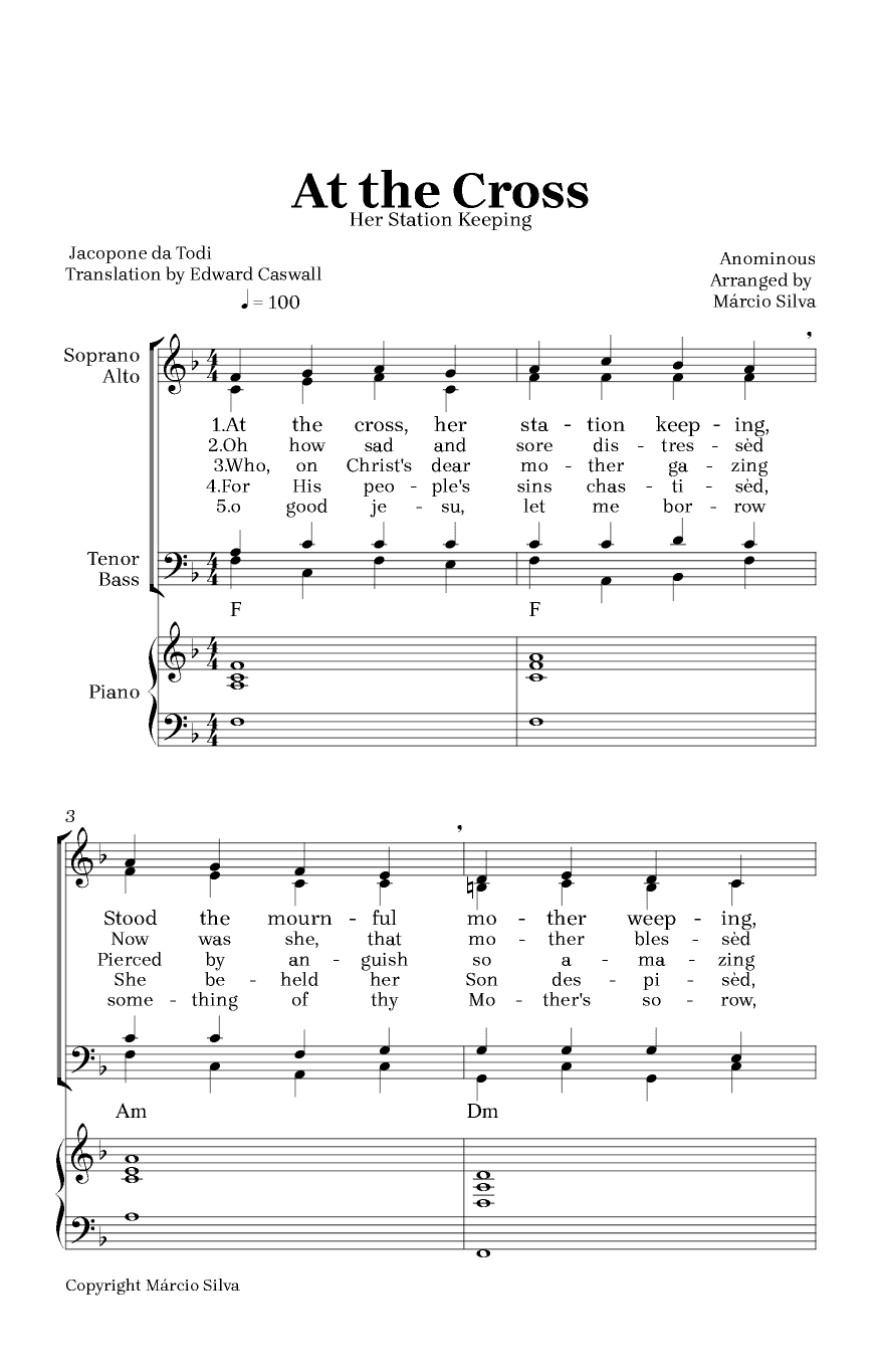 At the Cross, Her Station Keeping (arr. Márcio Silva)