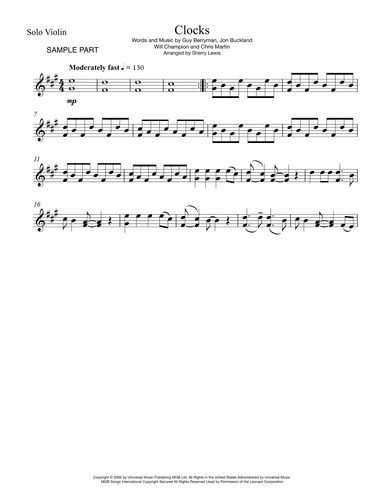 Clocks (arr. Sherry Lewis)