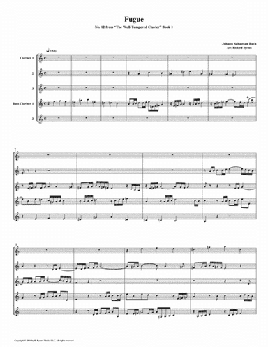 Fugue 12 from Well-Tempered Clavier, Book 1 (Clarinet Quintet) (arr. Richard Byrnes)