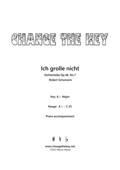 Ich grolle nicht - Ab Major (arr. Change the Key)
