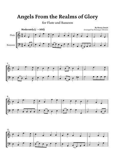 Angels from the Realms of Glory (Flute and Bassoon) - Christmas Carol (arr. Henrique Oliveira)