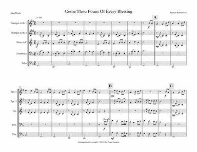 Come Thou Fount Of Every Blessing (arr. Dean Mounts)
