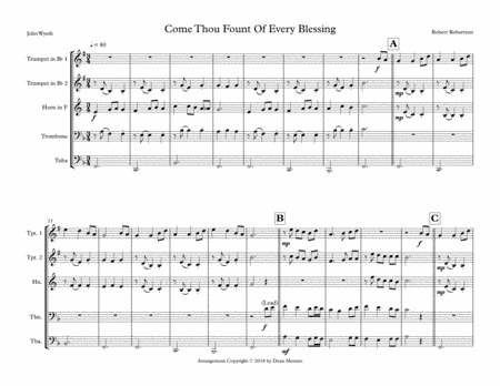 Come Thou Fount Of Every Blessing (arr. Dean Mounts)