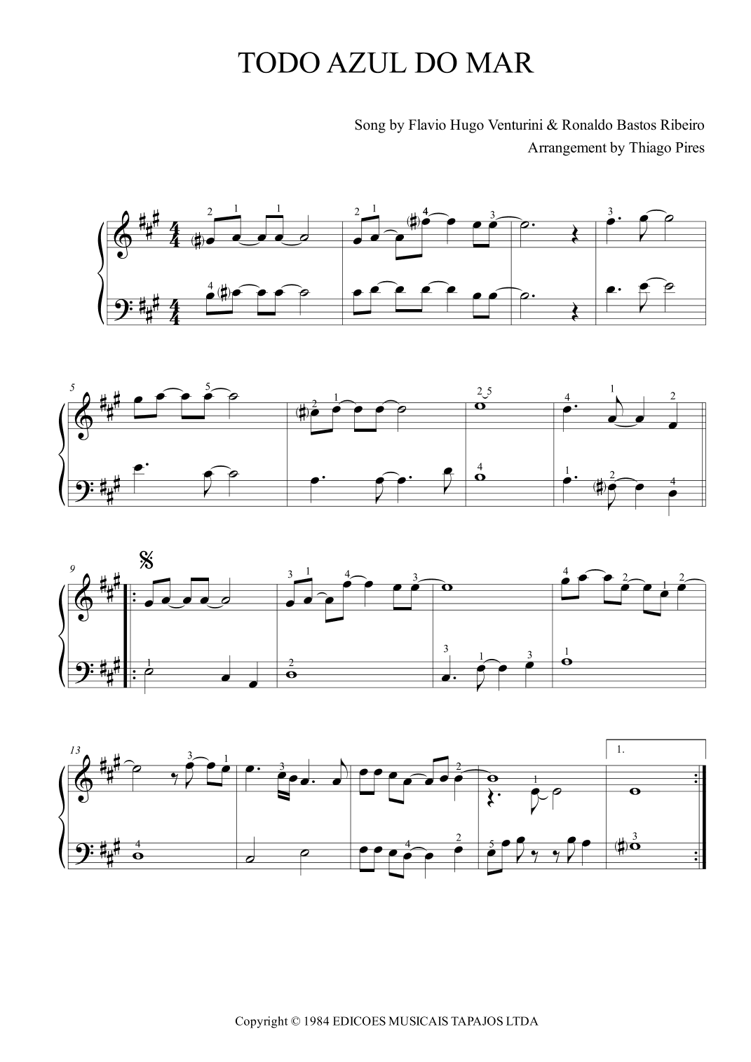 Todo Azul Do Mar (arr. Thiago Pires)