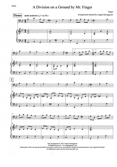 A Division on a Ground by Mr. Finger (arr. Angela Salvaggione)