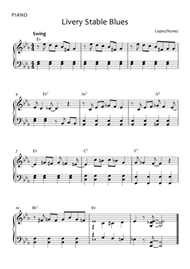 Livery Stable Blues - Easy Piano (arr. BWS Music)