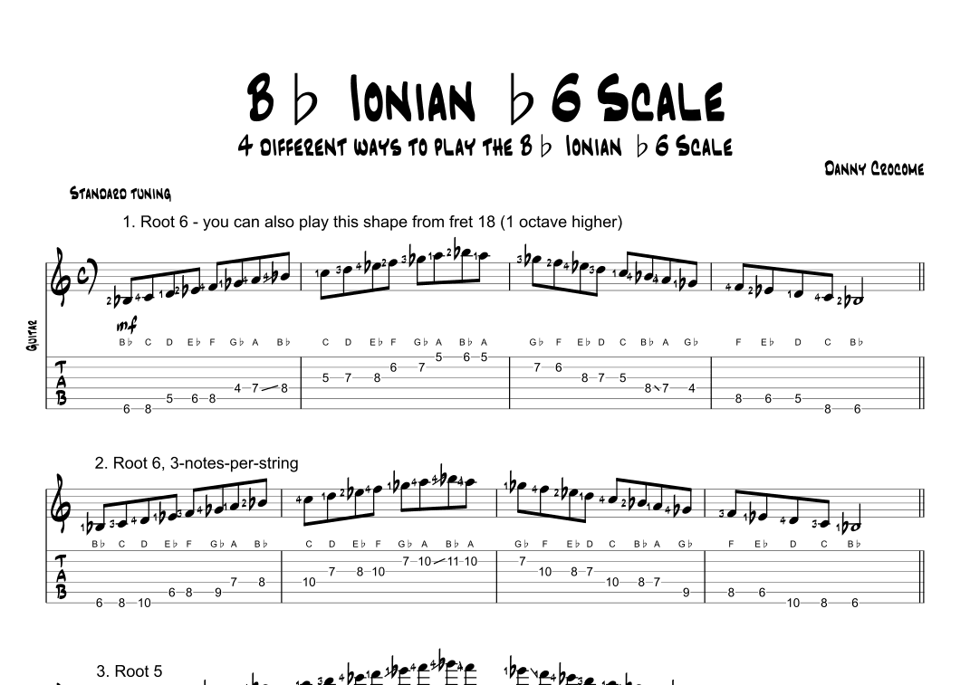 Bb Ionian b6 Scale (4 Ways to Play)