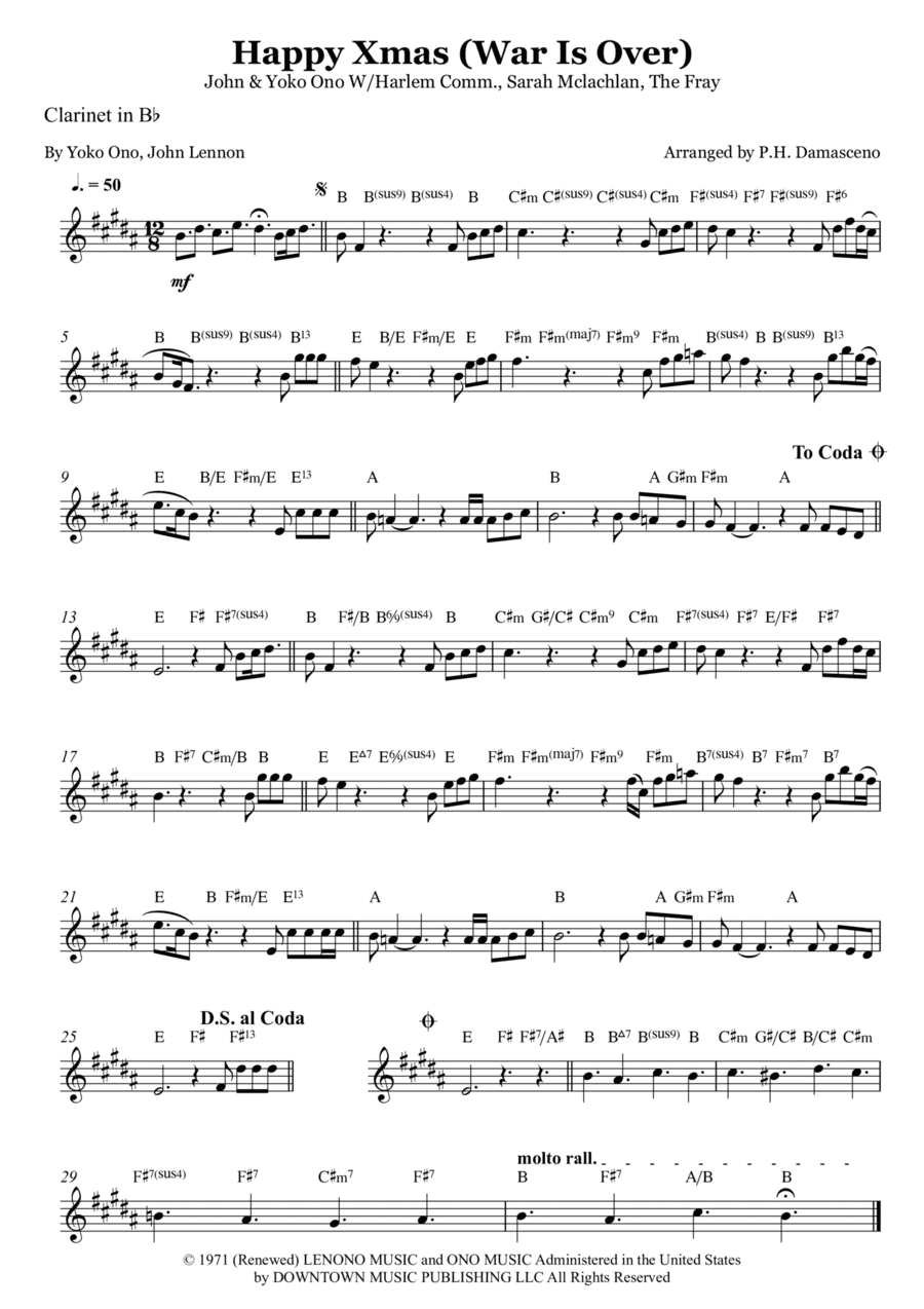 Happy Xmas (war Is Over) (arr. P.H. Damasceno)