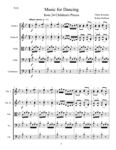 Music for Dancing - Score Only (arr. Robert Debbaut)
