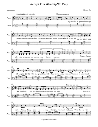 Accept Our Worship We Pray