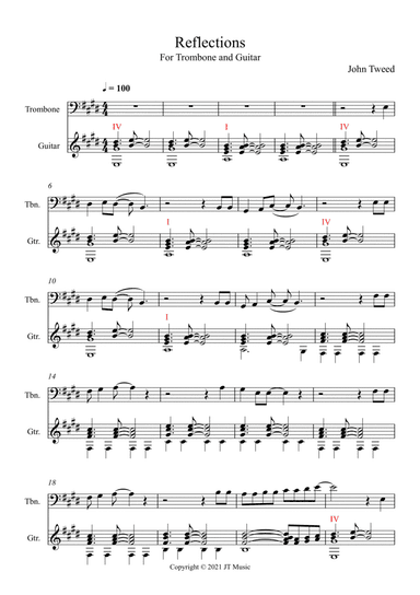 Reflections - Trombone and Guitar