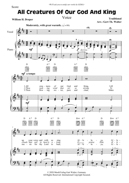 All Creatures Of Our God And King (arr. Gert Th. Walter)