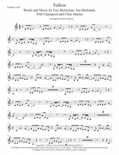 Yellow (arr. Kevin Busse)
