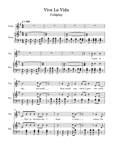 Viva La Vida (arr. Kent De Leon)
