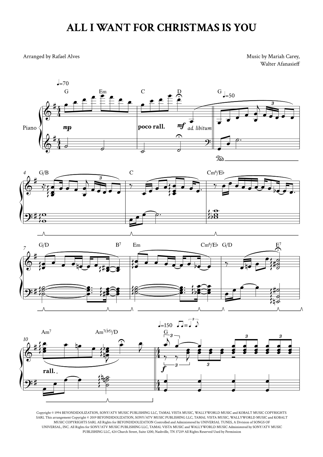 All I Want For Christmas Is You (arr. Rafael Alves)