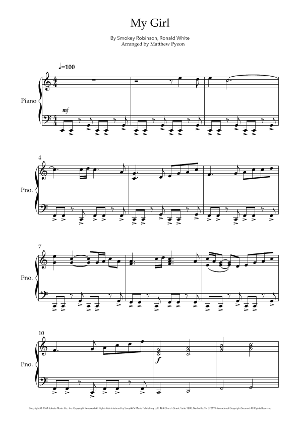 My Girl (arr. Matthew pyeon)