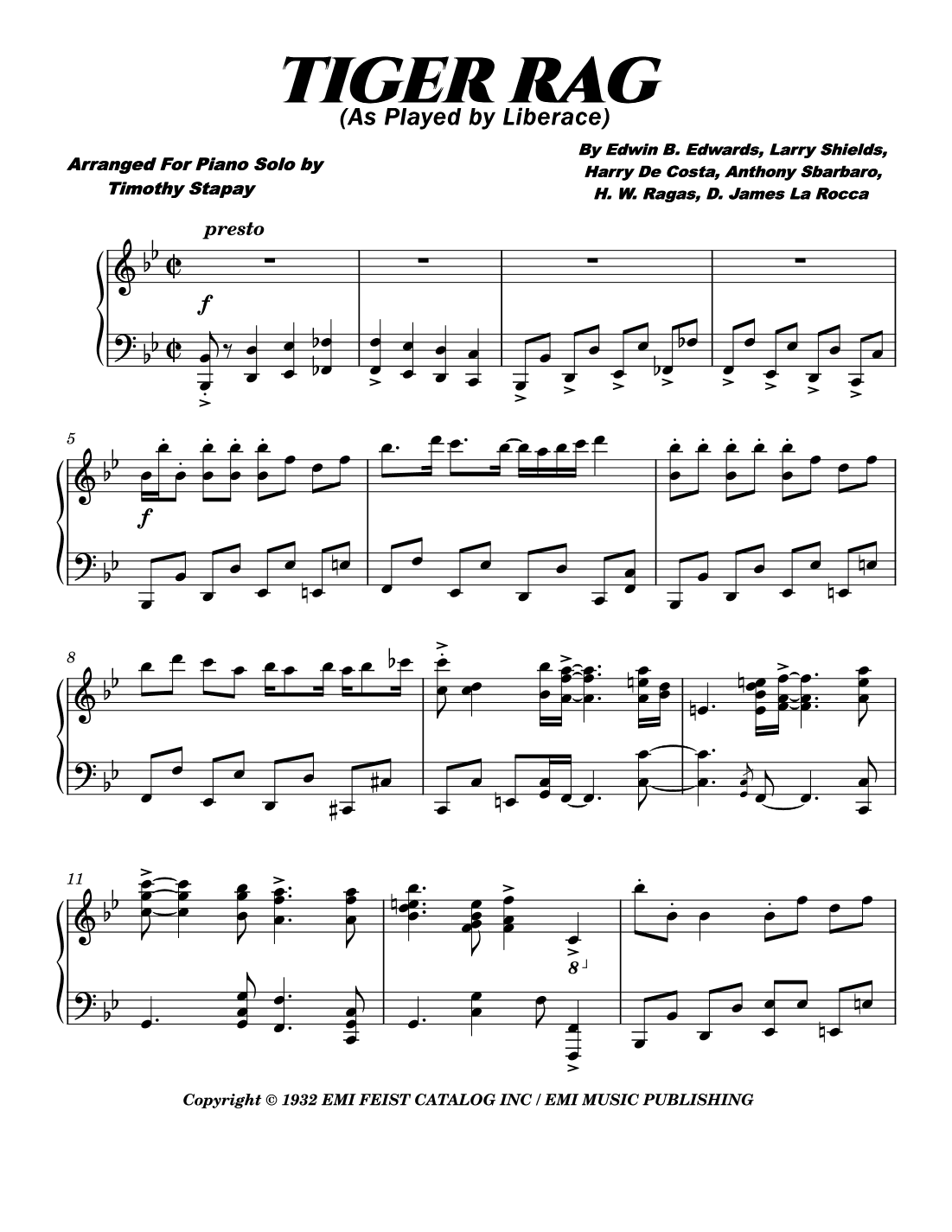 Tiger Rag                        "vocal" (arr. Timothy Stapay)