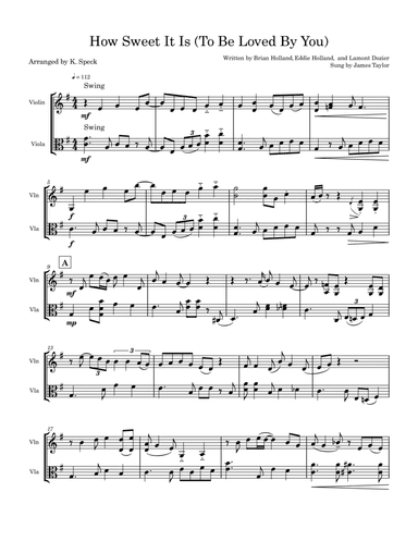 How Sweet It Is (to Be Loved By You) (arr. K. Speck)