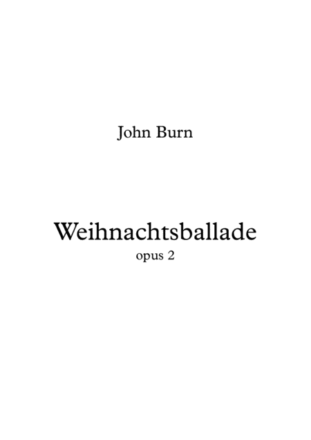 Weihnachtsballade - Opus 2