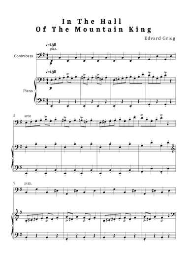 In The Hall of The Mountain King - Contrabass and Piano (arr. Jean Szulc)