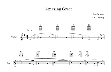 Amazing Grace (Guitar Solo) (arr. B. C. Dockery)