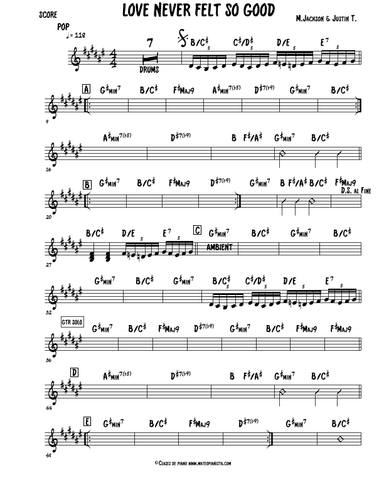 Love Never Felt So Good (arr. Mateo Aguilar)