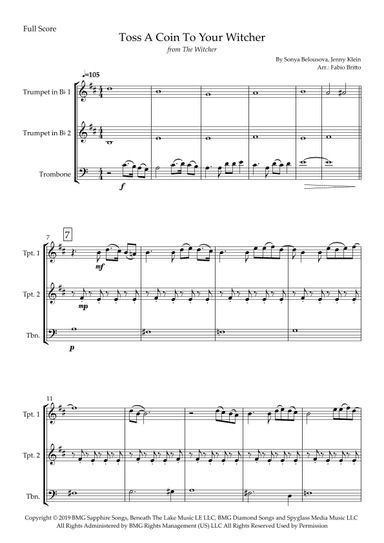 Toss A Coin To Your Witcher (arr. Fabio Britto)