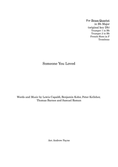 Someone You Loved (arr. Andrew Payne)