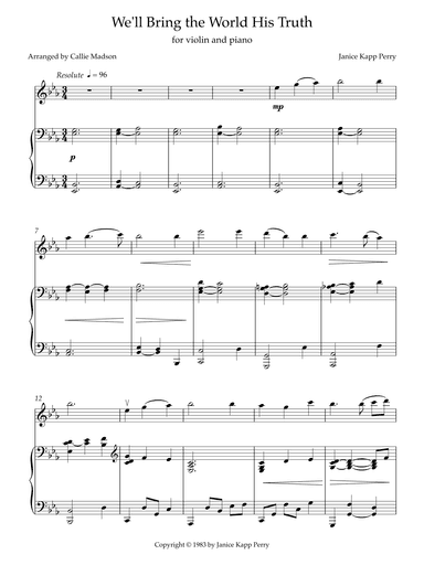 We'll Bring the World His Truth (arr. Callie Madson)