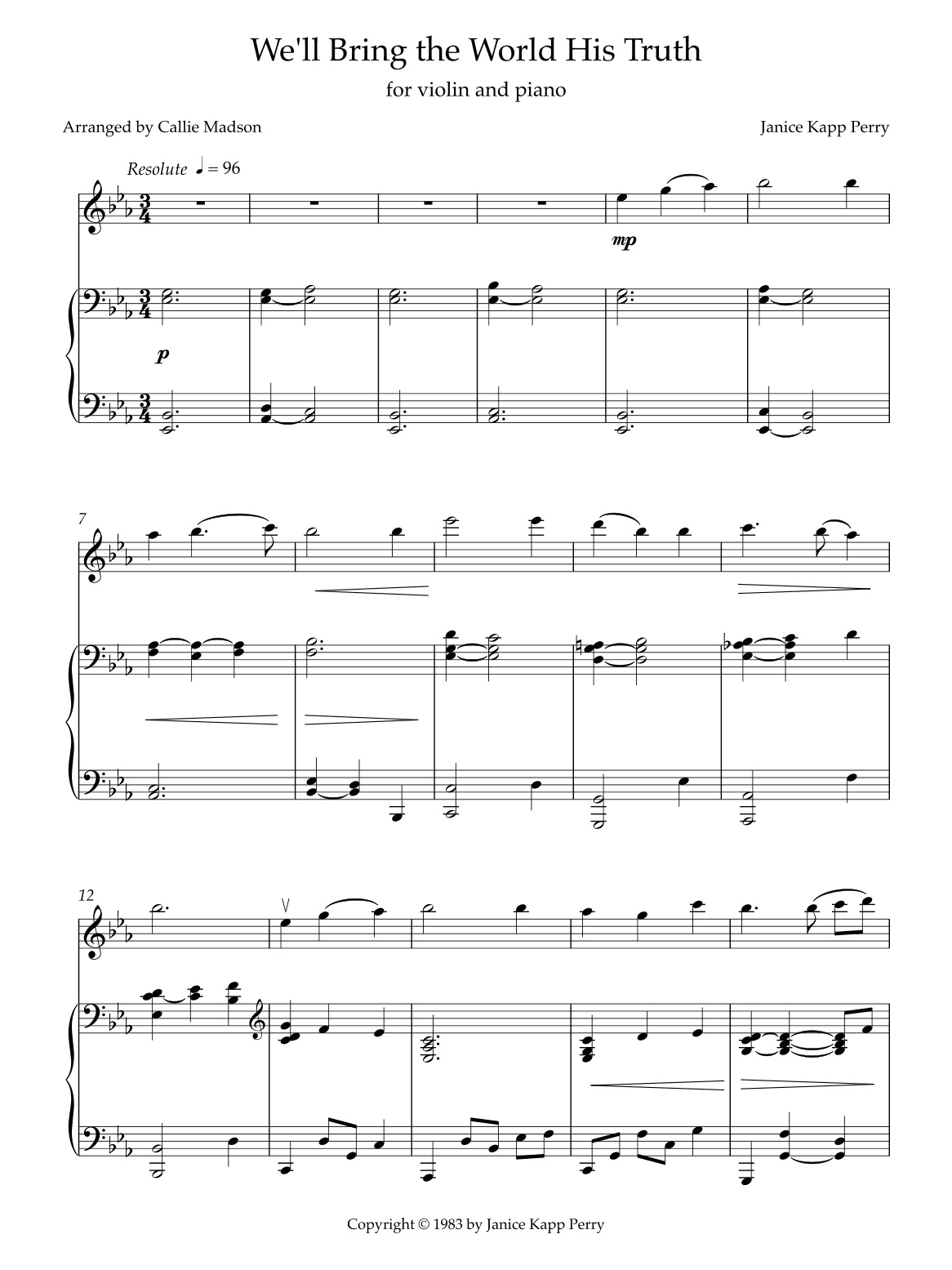 We'll Bring the World His Truth (arr. Callie Madson)