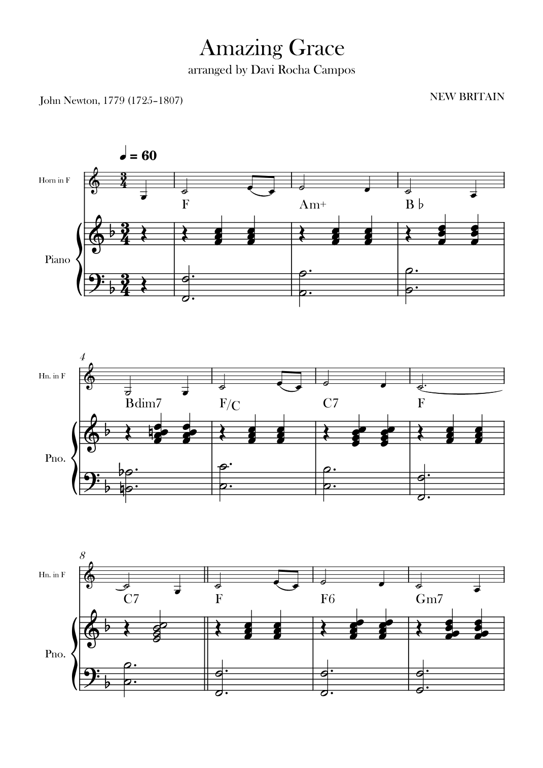 Amazing Grace (arr. Davi Rocha Campos)
