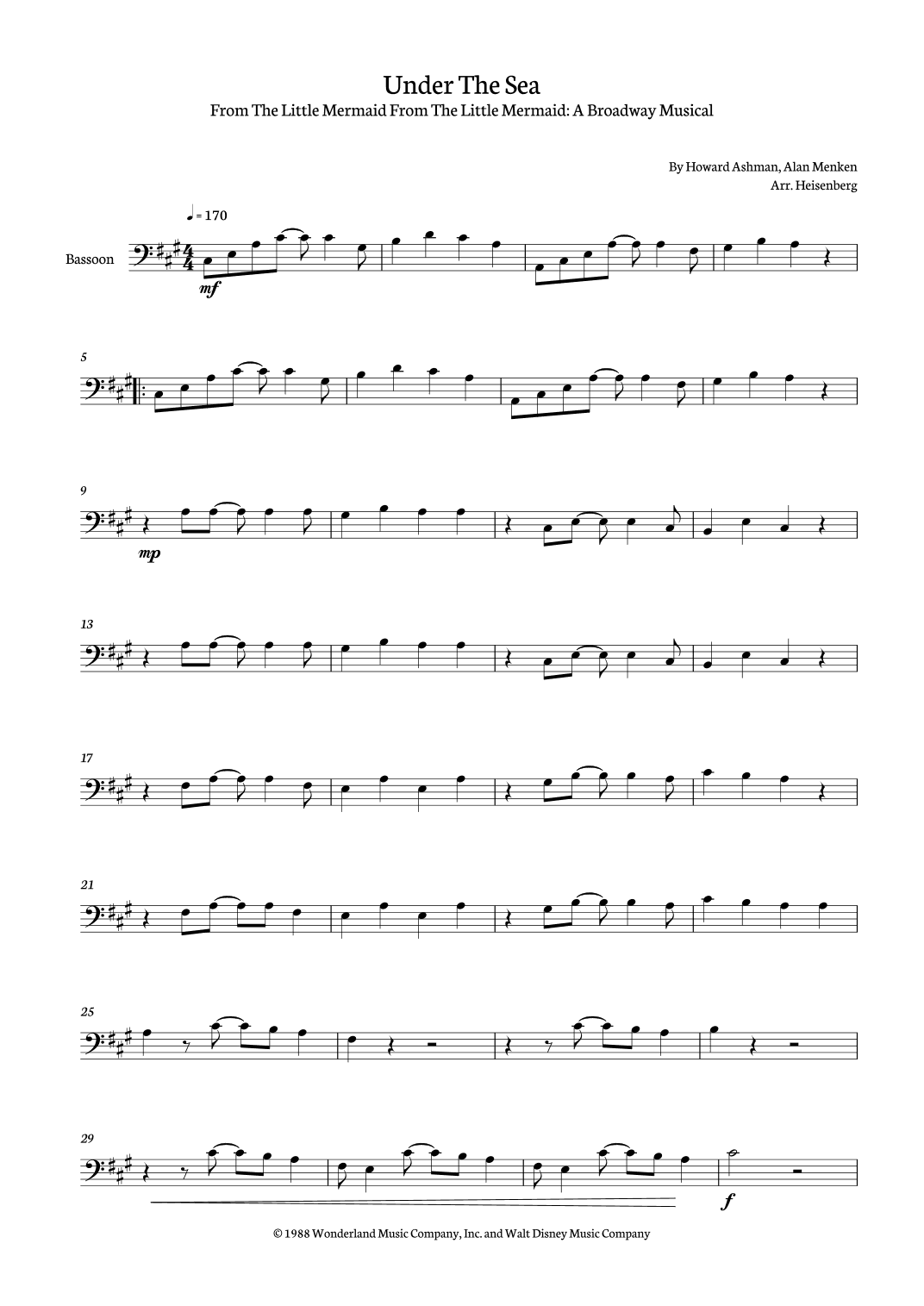 Under The Sea (arr. Heisenberg)