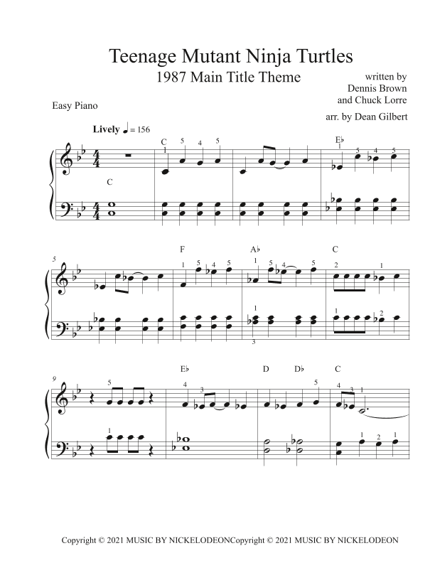Teenage Mutant Ninja Turtles (1987) - Main Title Theme (arr. Dean Gilbert)