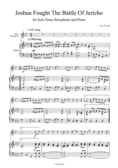 Joshua Fought the Battle of Jericho for Solo Tenor Saxophone and Piano (arr. trad.)
