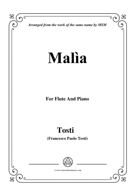 Tosti-Malìa,for Flute and Piano (arr. MSM)