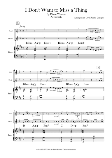 I Don't Want To Miss A Thing (arr. Davi Rocha Campos)