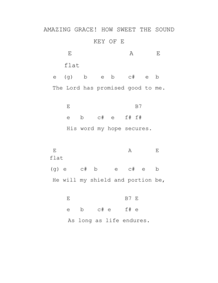 AMAZING GRACE!  HOW SWEET THE SOUND, KEY OF E, LIVE 30 MINUTE,ONE-ON-ONE SKYPE SESSION FOR $17.00. (arr. Philip Greer)