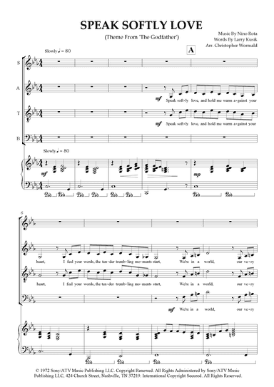 Speak Softly, Love (love Theme) (arr. Christopher Wormald)