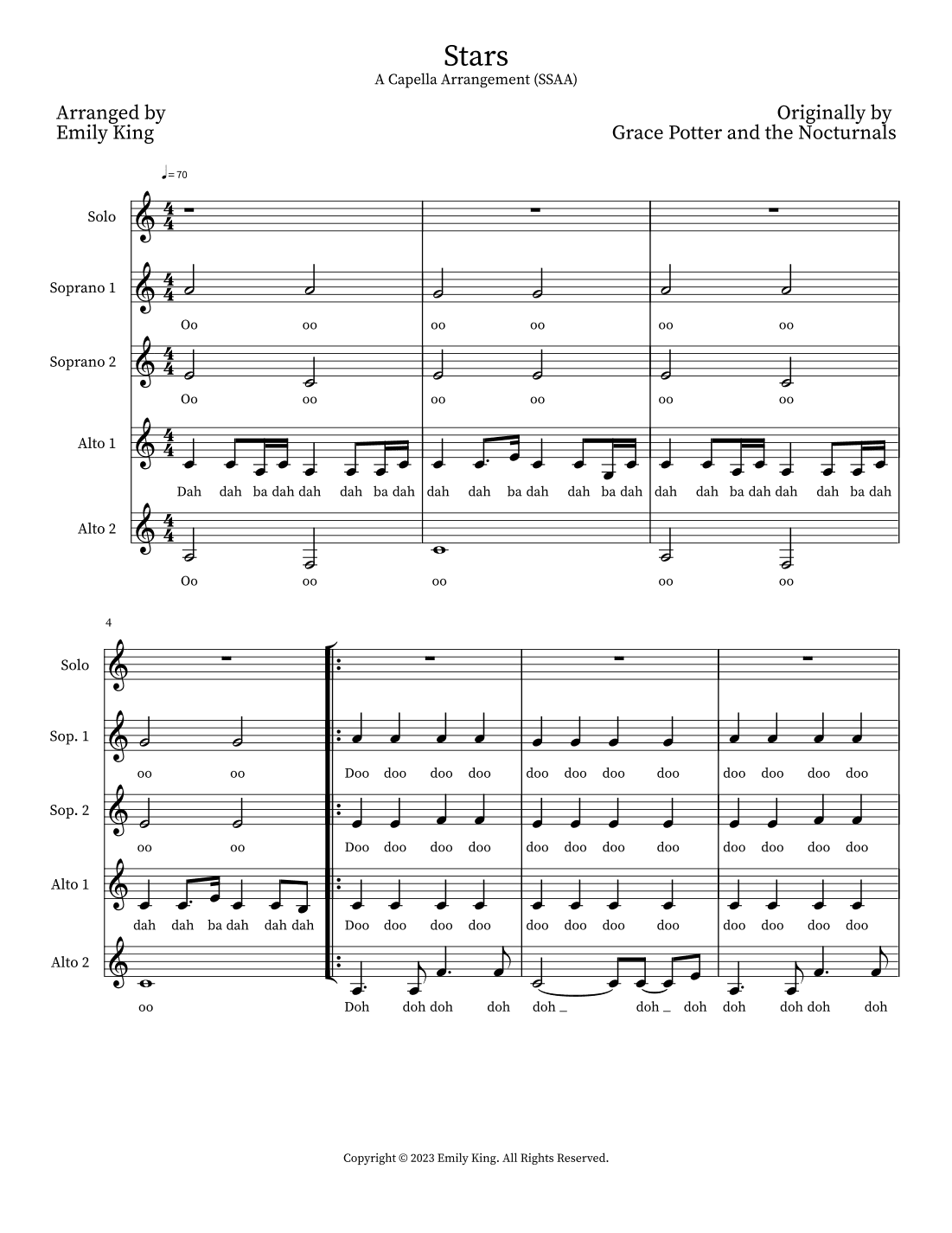 Stars (arr. Emily King)