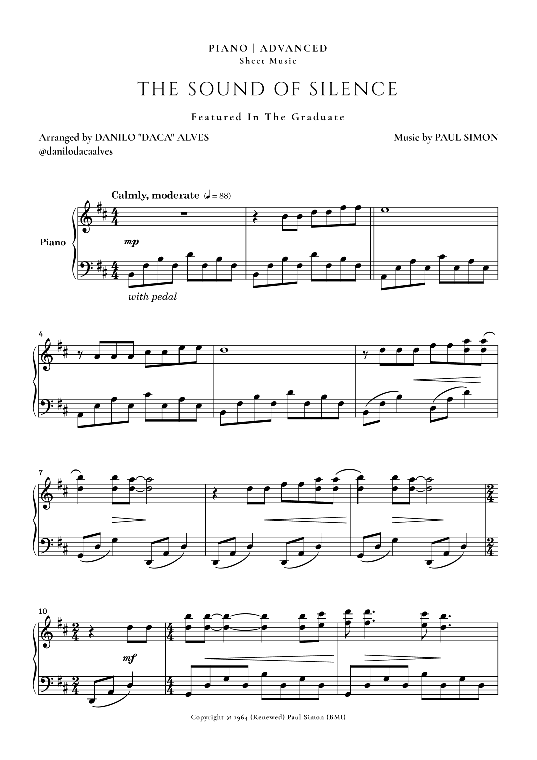 The Sound Of Silence (arr. Danilo "Daca" Alves)