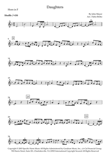 Daughters (arr. Fabio Britto)
