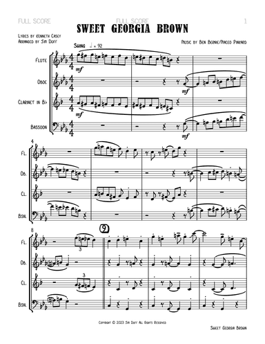 Sweet Georgia Brown (arr. Jim Duff)