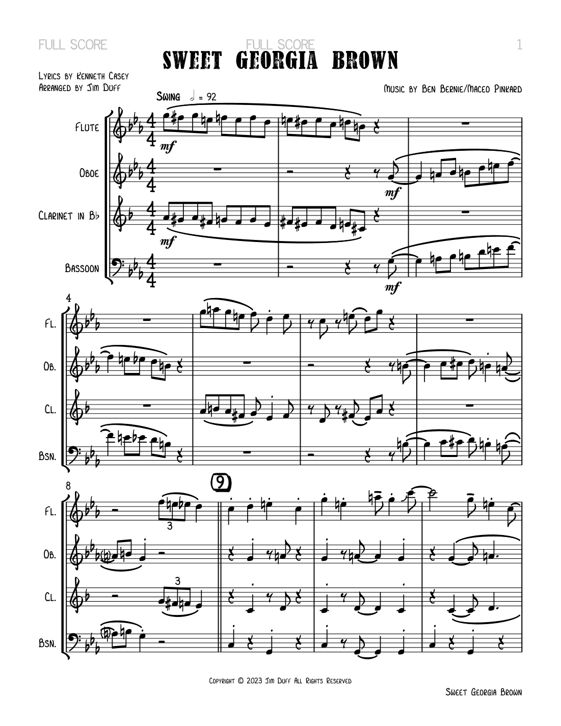 Sweet Georgia Brown (arr. Jim Duff)