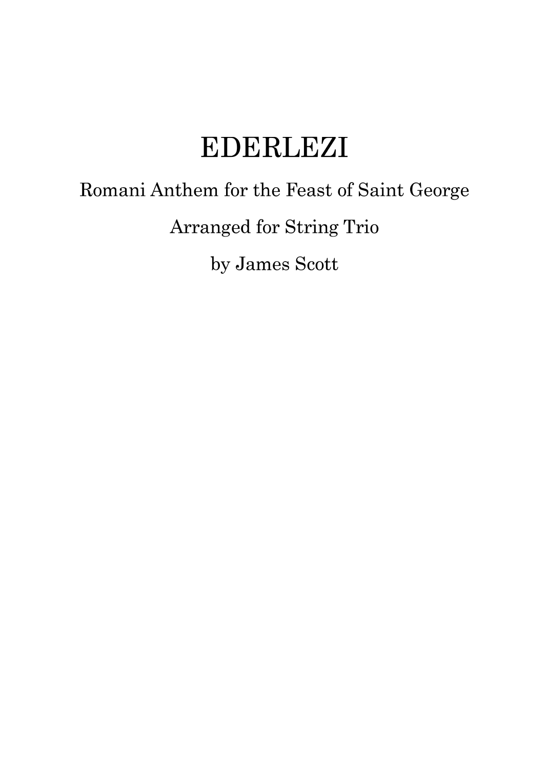 Ederlezi (arr. James Scott)