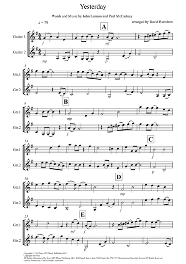 Yesterday (arr. David Burndrett)
