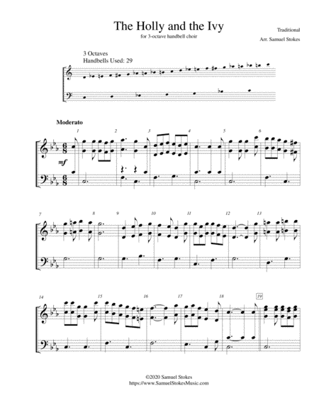 The Holly and the Ivy (minor key setting) - for 3-octave handbell choir (arr. Samuel Stokes)