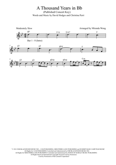 A Thousand Years (arr. Miranda Wong)