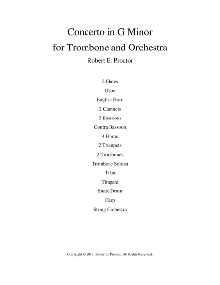 Concerto in G Minor for Trombone and Orchestra