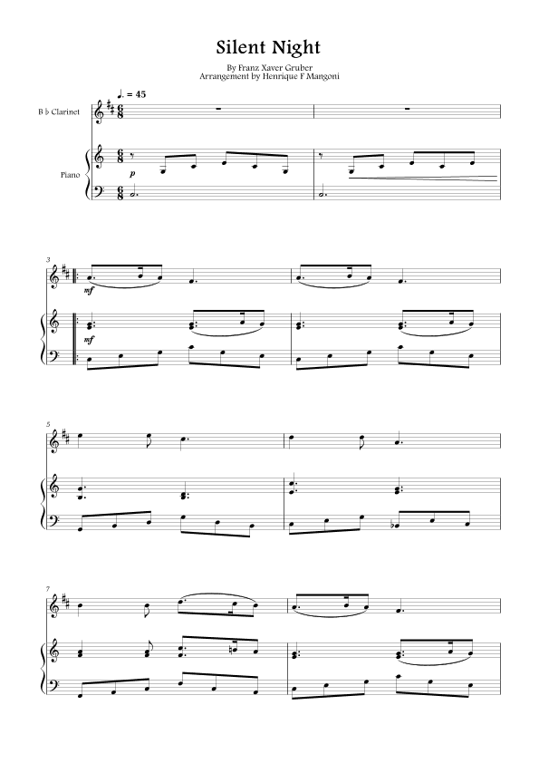 Silent Night (Stille Nacht) (arr. Henrique F Mangoni)